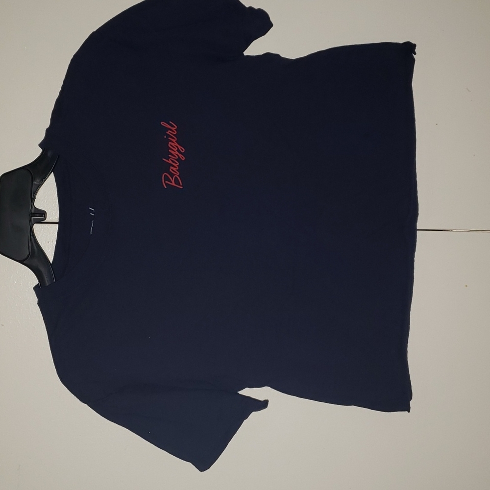 Navy blue "babygirl" cropped Tee